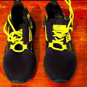 Black and yellow kids tennis shoes